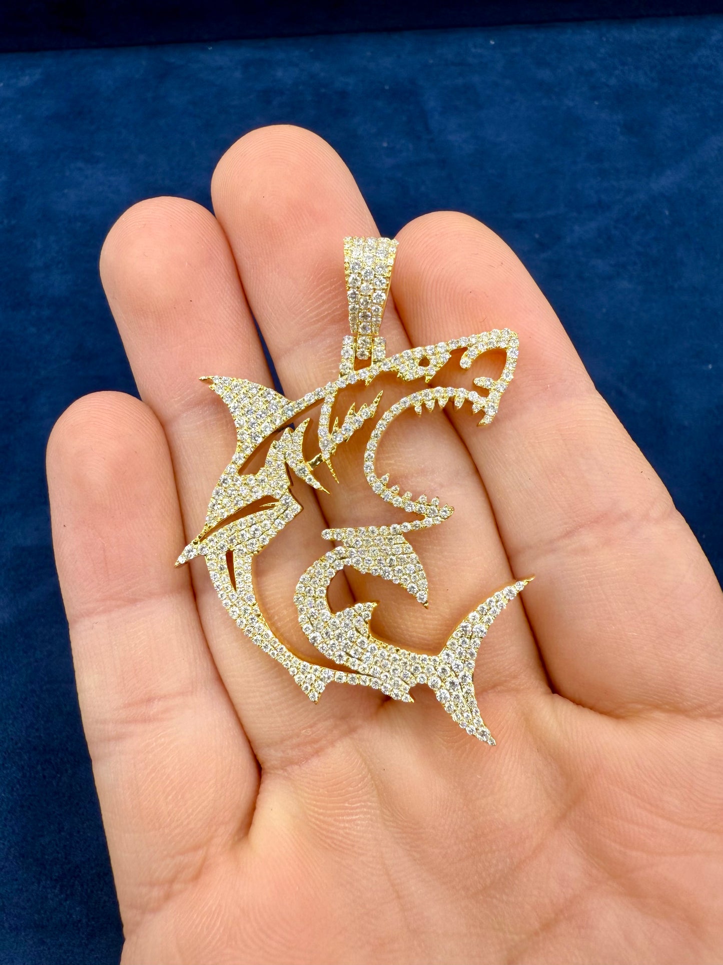 14k Jumbo Great White Shark Pendant
