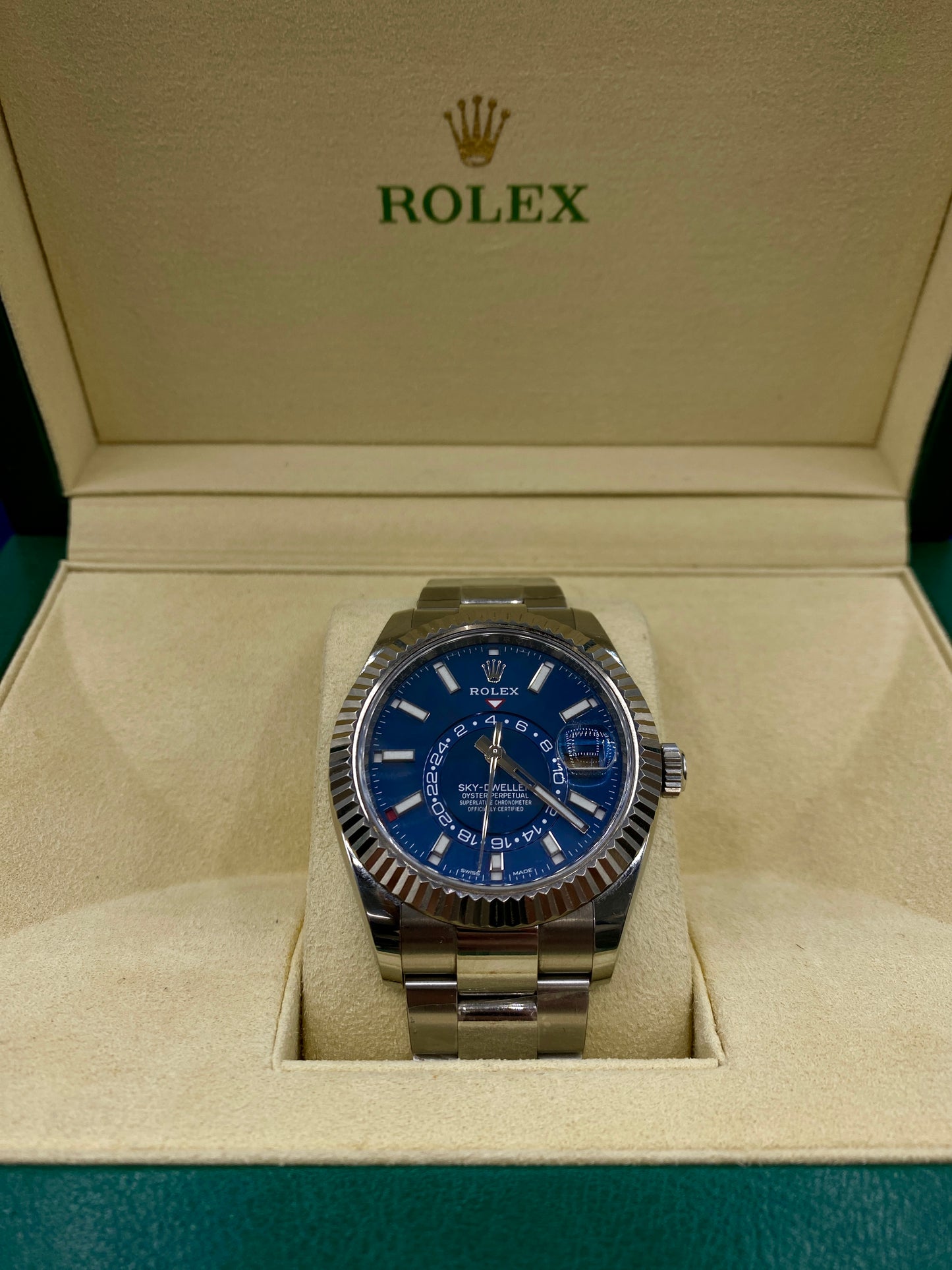 Rolex Stainless Steel Sky Dweller 336934 Blue Jubilee