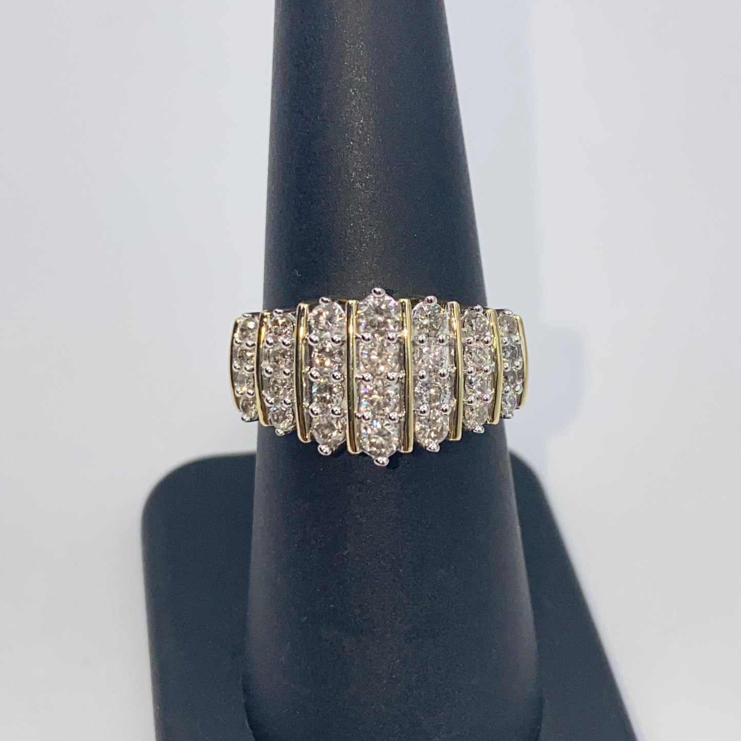 10K Yellow Gold Tiara Diamond Ring