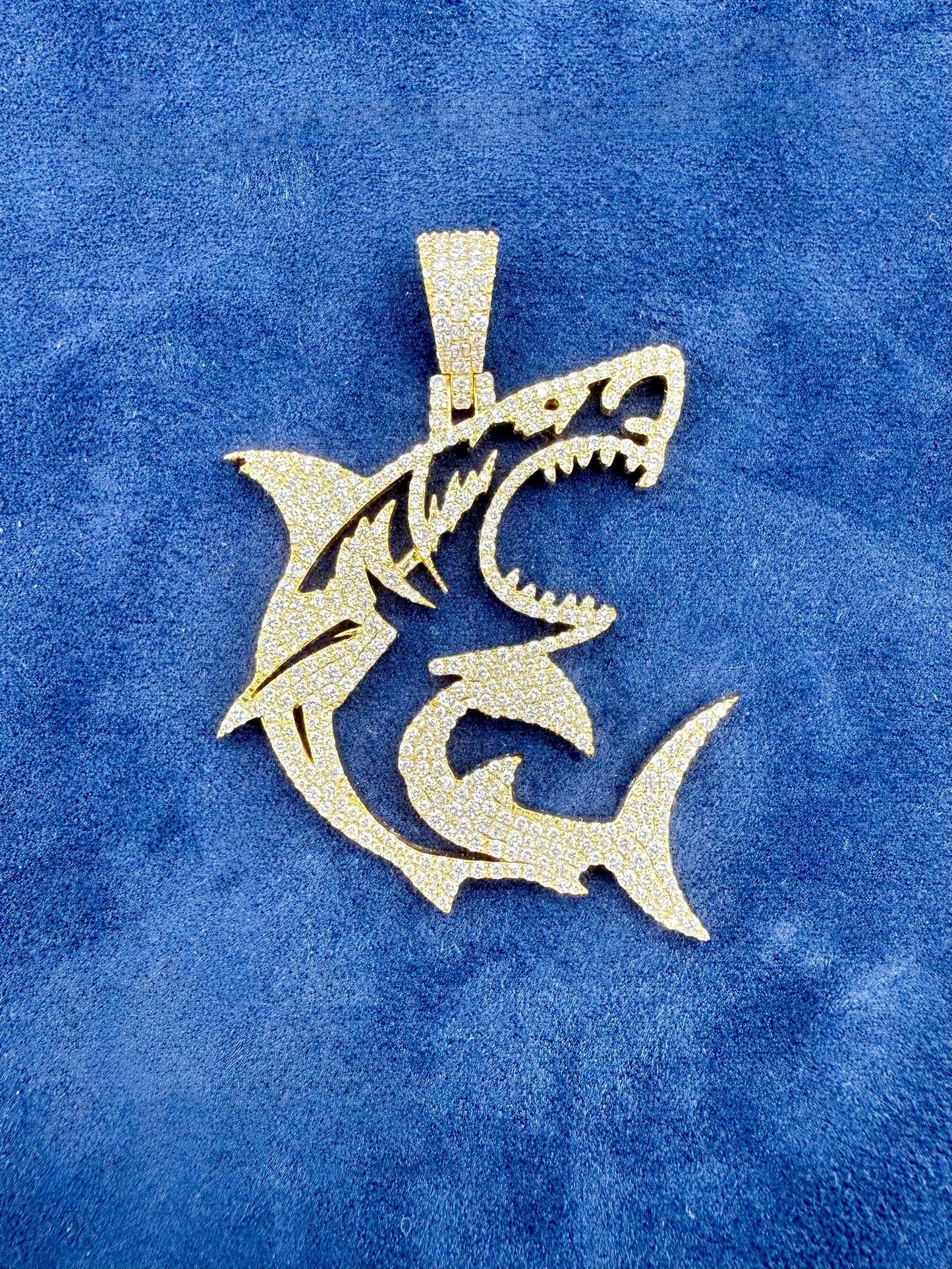 14k Jumbo Great White Shark Pendant