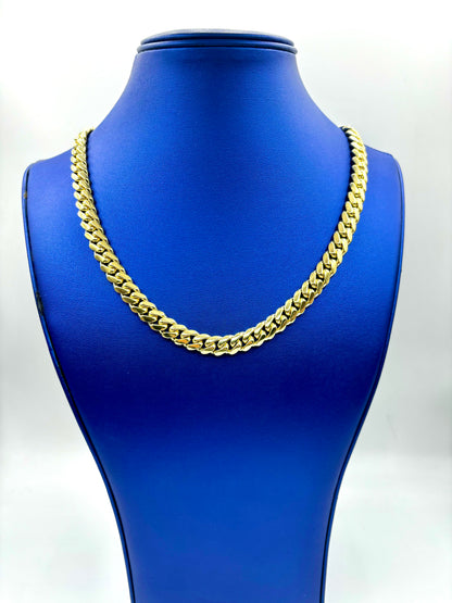 14K Solid Gold Cuban Chain 9.3mm 22in