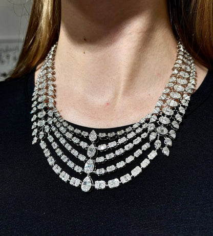 14k Elegant Baguette Diamond Necklace