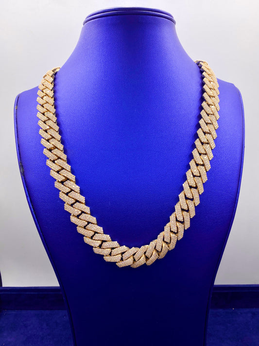 14k 16.5mm Gold Cuban Chain 22”