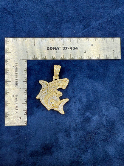 10k 3D Shark Pendant