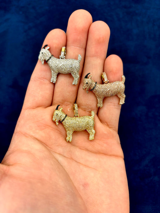 10k Large Goat Pendant