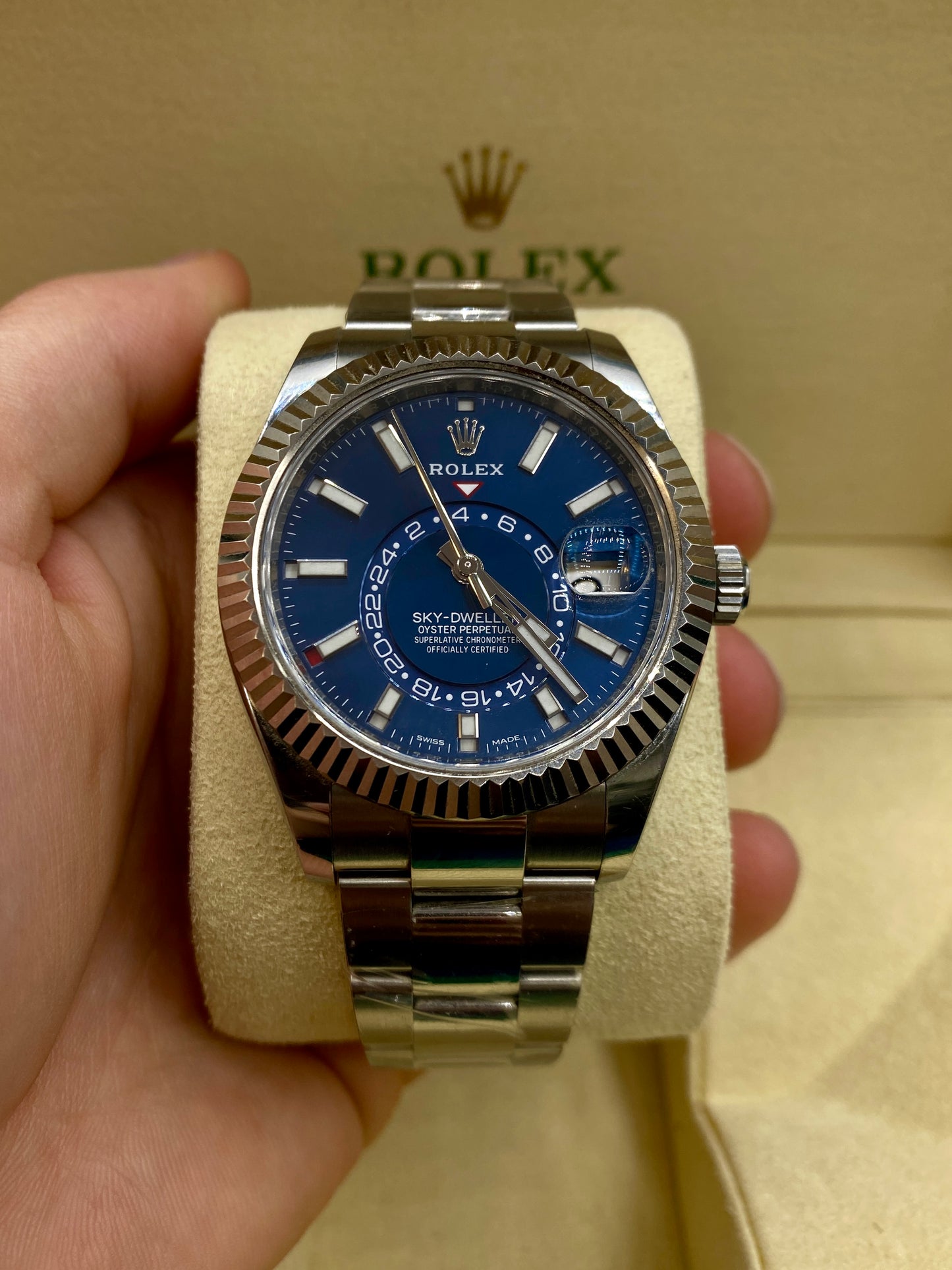 Rolex Stainless Steel Sky Dweller 336934 Blue Jubilee