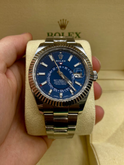 Rolex Stainless Steel Sky Dweller 336934 Blue Jubilee