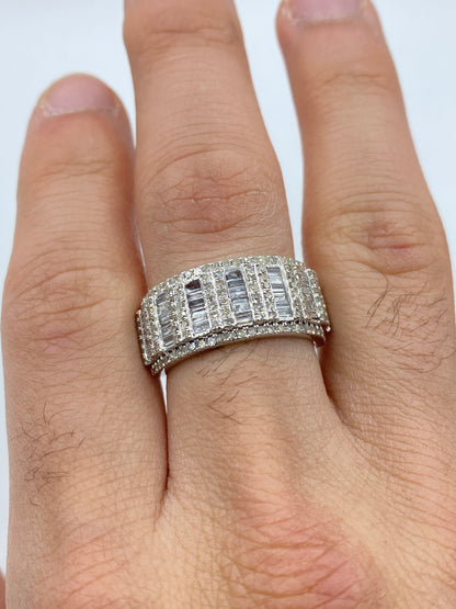 Triple Row Baguette Ring Band