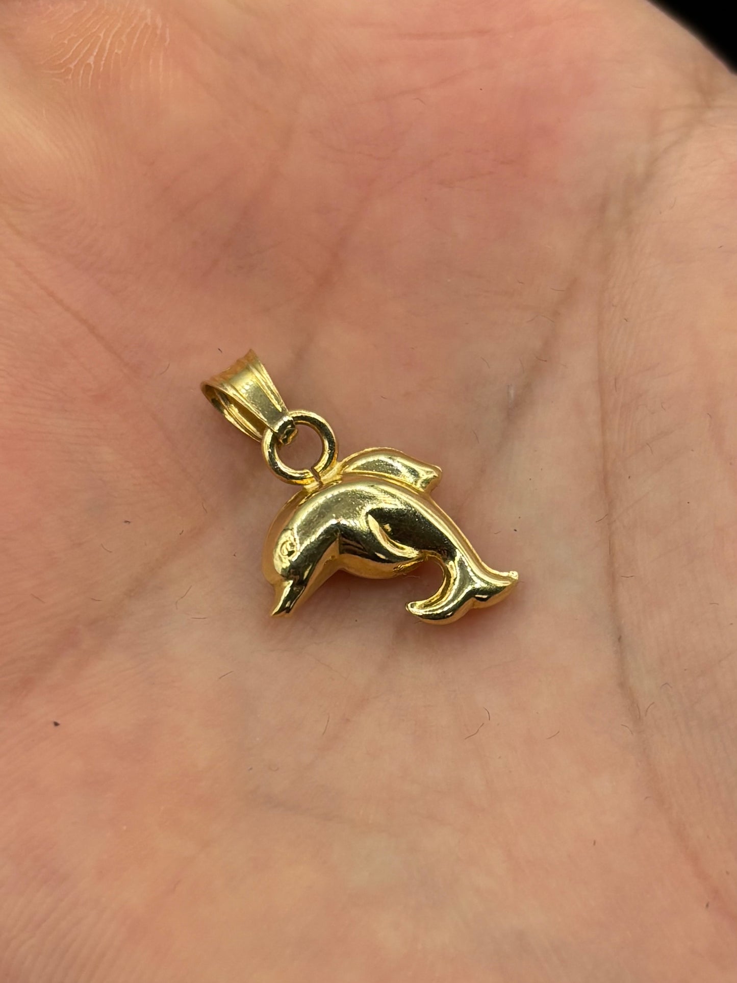 18k Double-Sided Dolphin Pendant