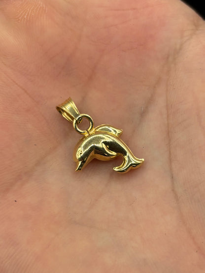 18k Double-Sided Dolphin Pendant