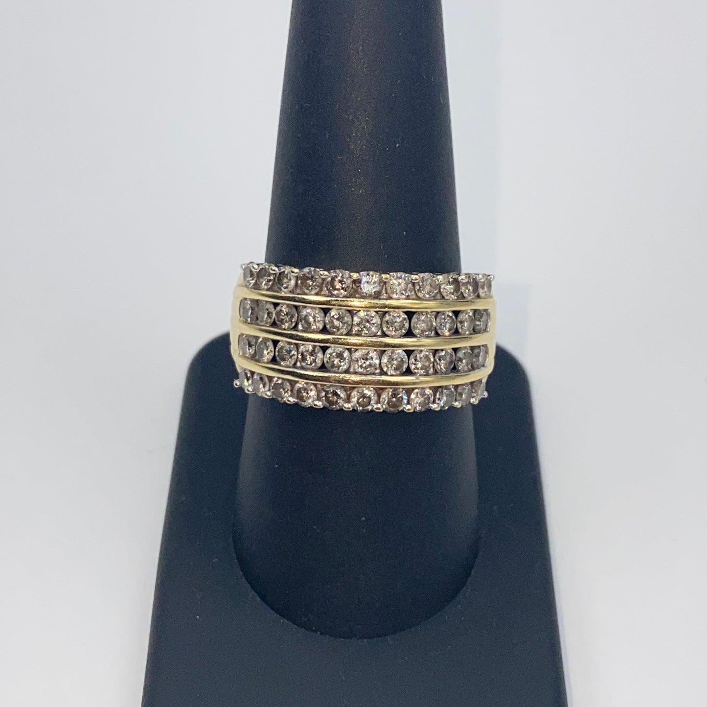 10K Row Diamond Band Ring