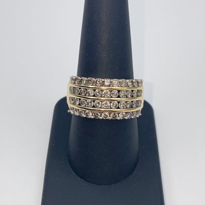 10K Row Diamond Band Ring