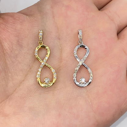 10K Diamond Infinity Pendant