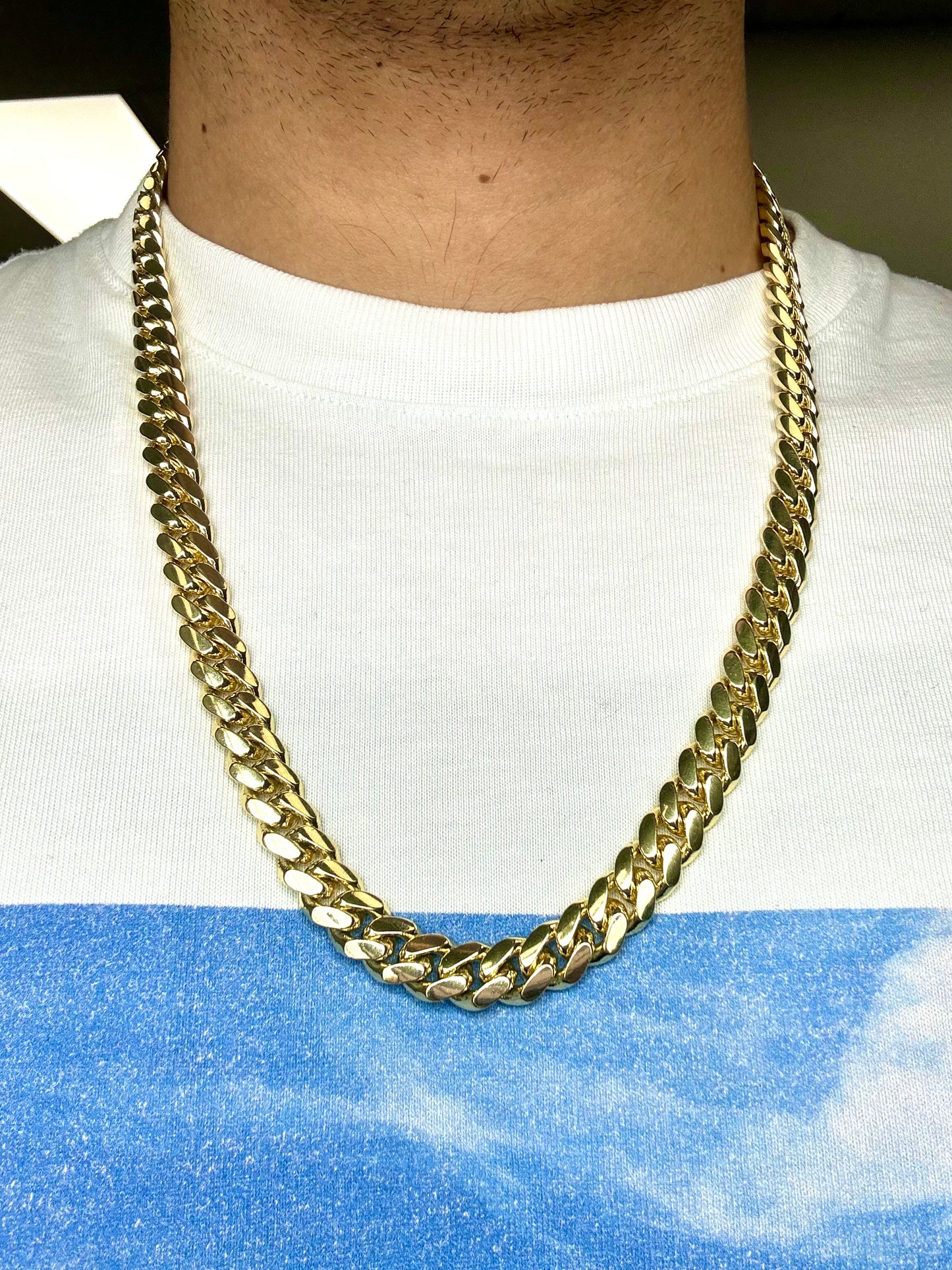 14K Solid Gold Cuban Chain 9.3mm 22in