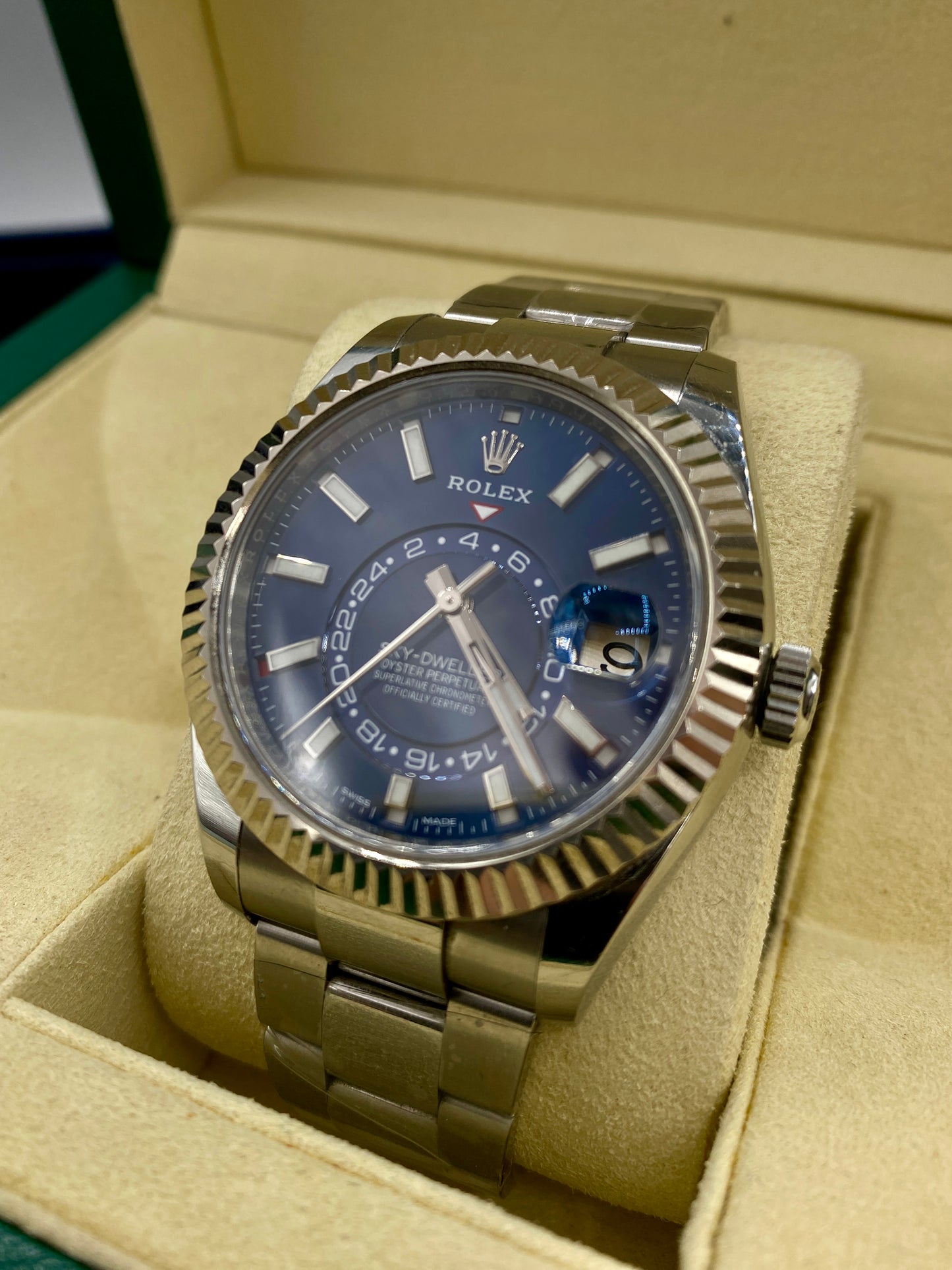 Rolex Stainless Steel Sky Dweller 336934 Blue Jubilee