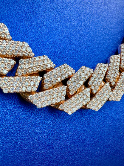 14k Jumbo Rose Gold Bust-Down Diamond Cuban Chain