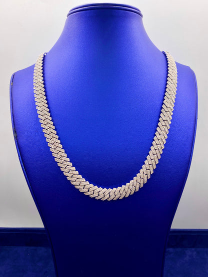 14k 11.5mm White Gold Cuban Chain 22"