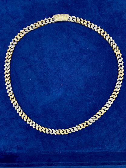 10K 9.5MM Cuban Link Diamond Chain 22"