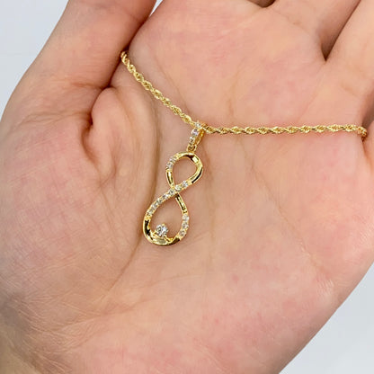 10K Diamond Infinity Pendant