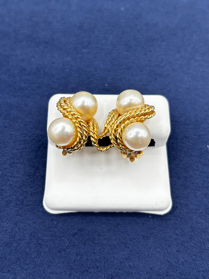 Gold Pearl Earrings