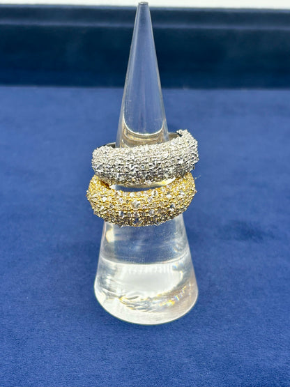 14k Mosaic Upside-Down Diamond Ring