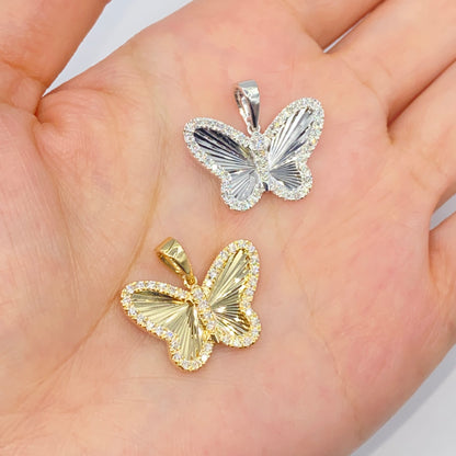 14K Soft Butterfly Shine Diamond Pendant