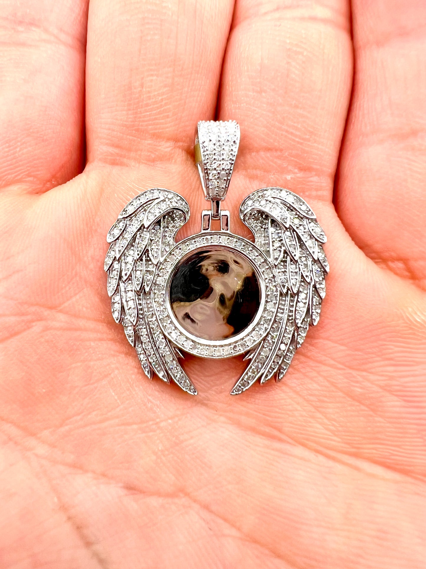 10k Angel Wing Photo Pendant