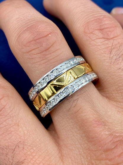 14k Custom Roman Numeral Date Ring Band