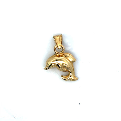 18k Double-Sided Dolphin Pendant