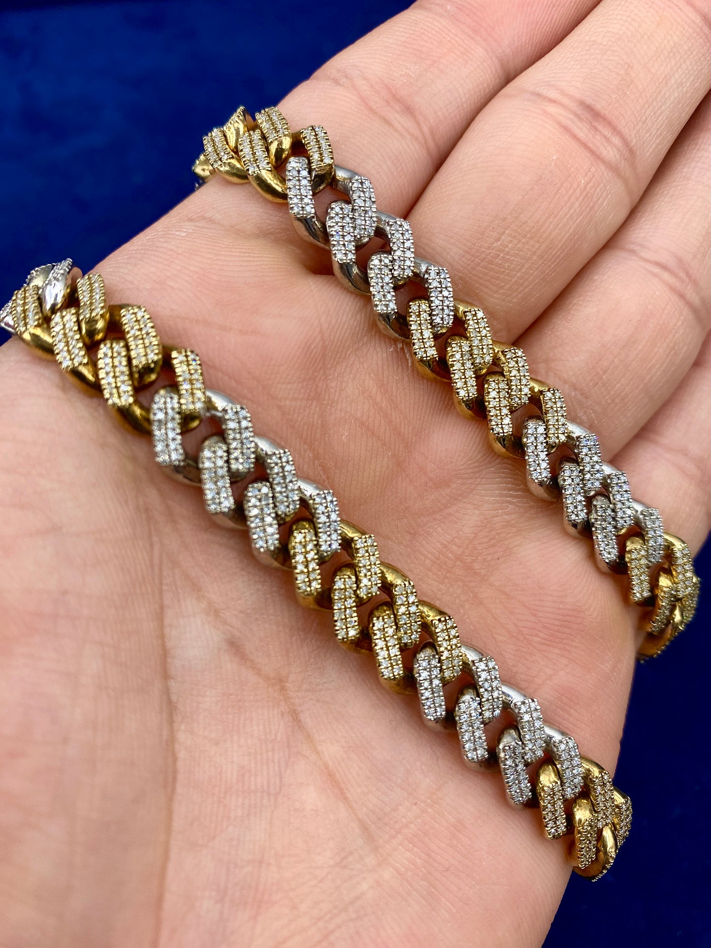 10K 9.5MM Cuban Link Diamond Chain 22"