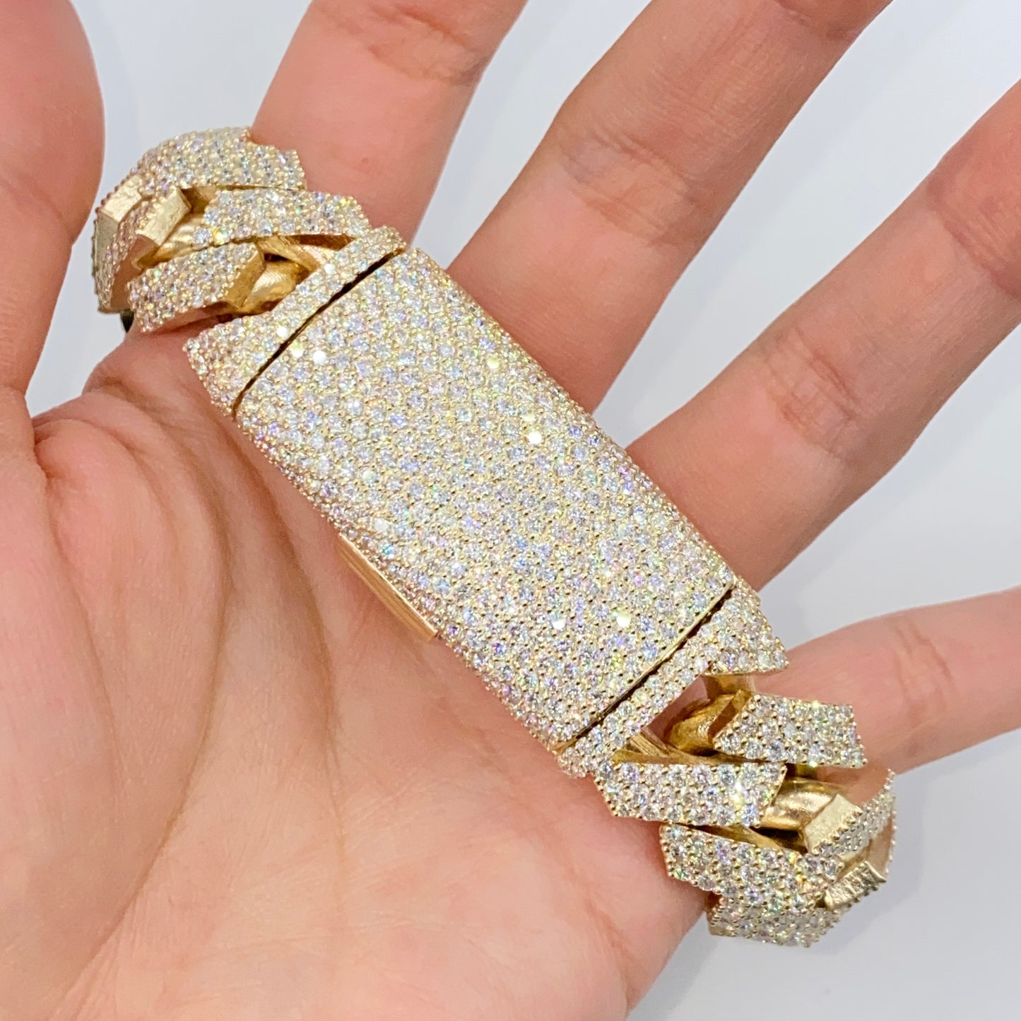 14K 21MM Cuban Link Diamond Bracelet