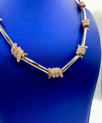14k Barbed Wire Stations Necklace