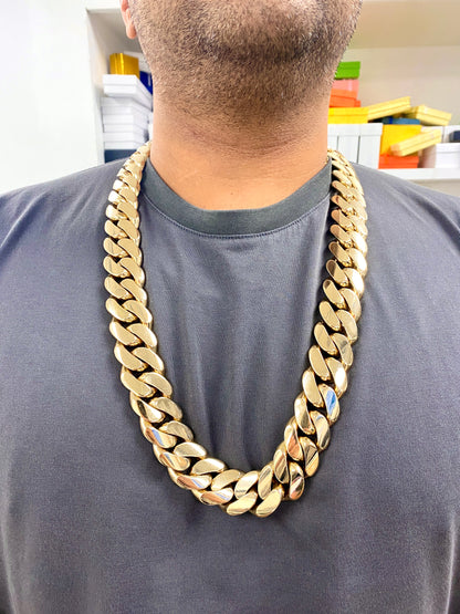 14k Solid Gold Cuban Chain 25M 32I