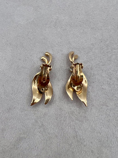 14k Clip-On Leaf Earrings