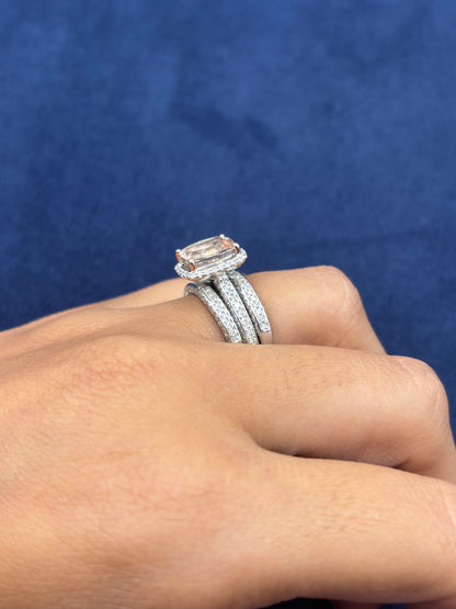 14k Gold and Pink Tourmaline Three Ring Effy Set