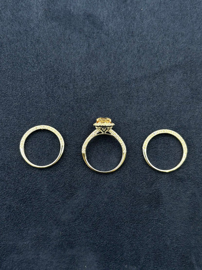 14k Gold and Pink Tourmaline Three Ring Effy Set