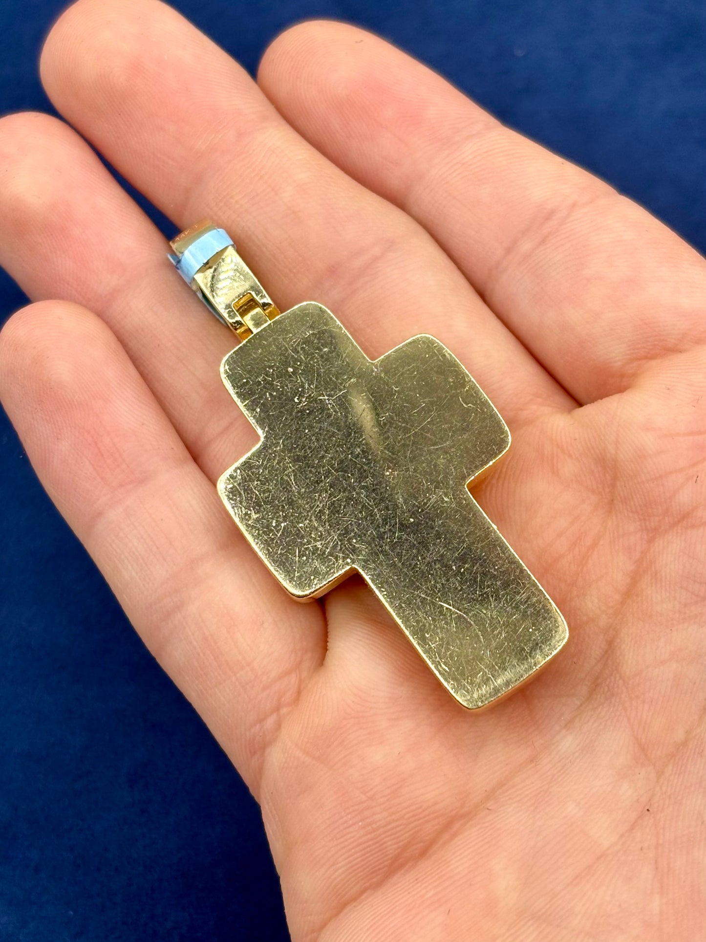 14k Robust Diamond Cross Pendant