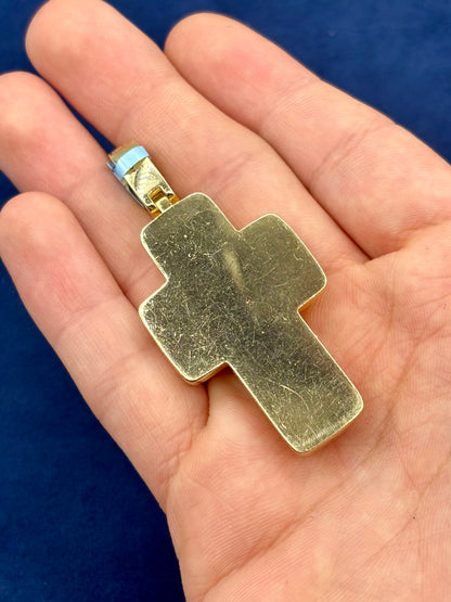 14k Robust Diamond Cross Pendant