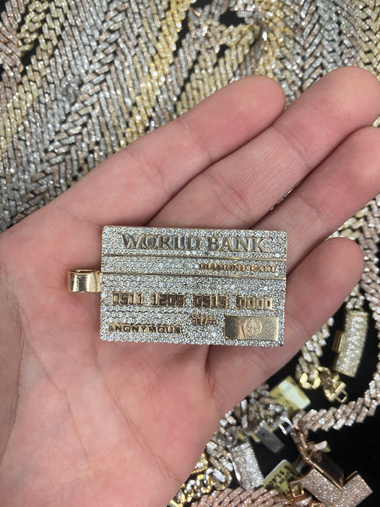 14k World Bank Credit Card Pendant