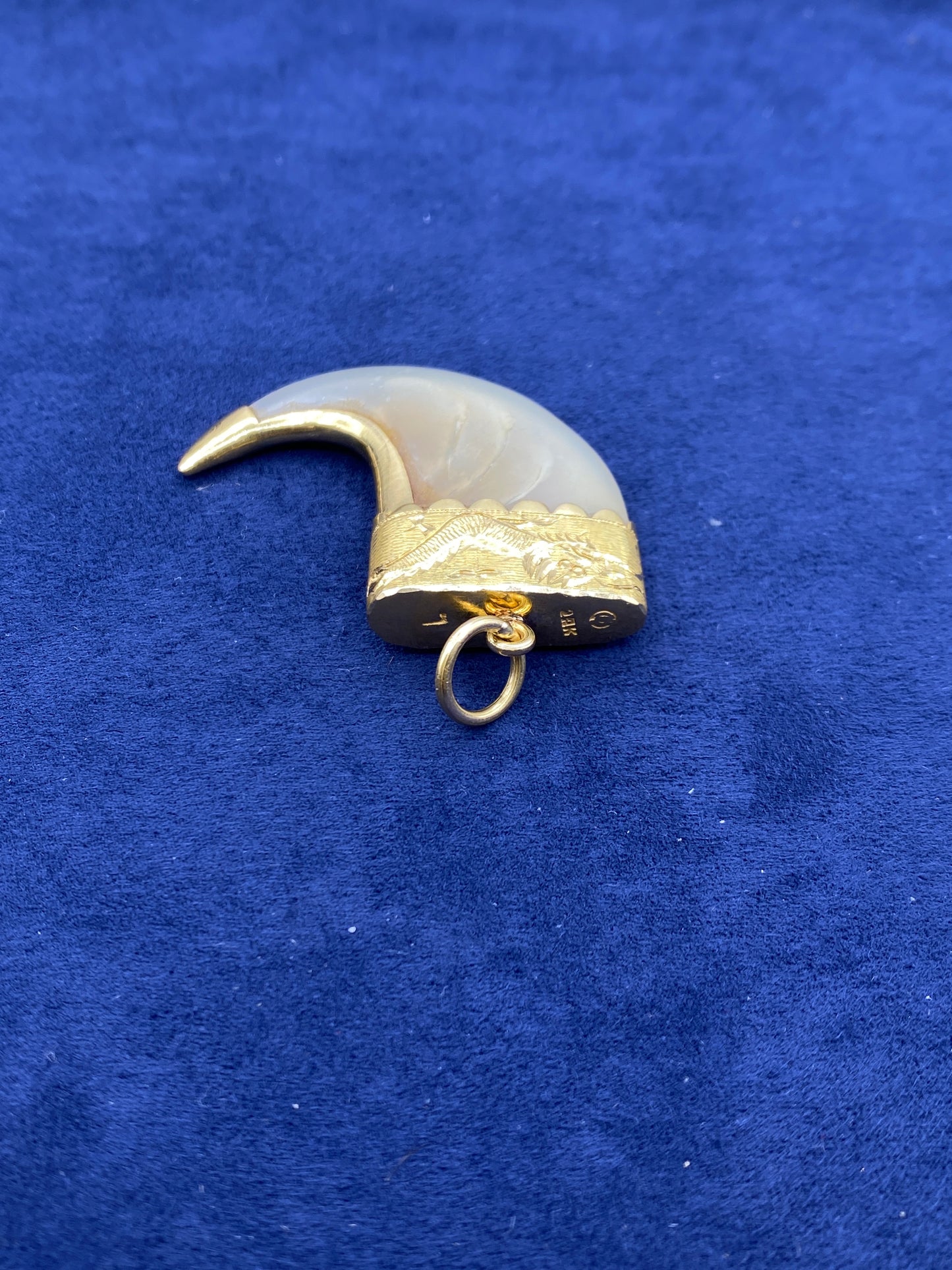 22K Gold Vintage Gold Tiger Claw Pendant