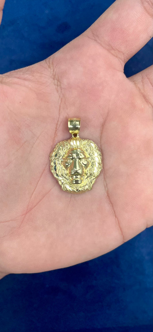 10K Gold Lion Head Pendant