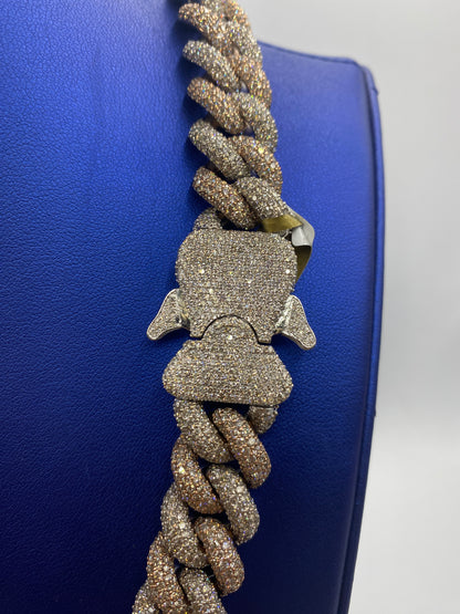 10K Gold & Diamond Two Tone Cuban Chain