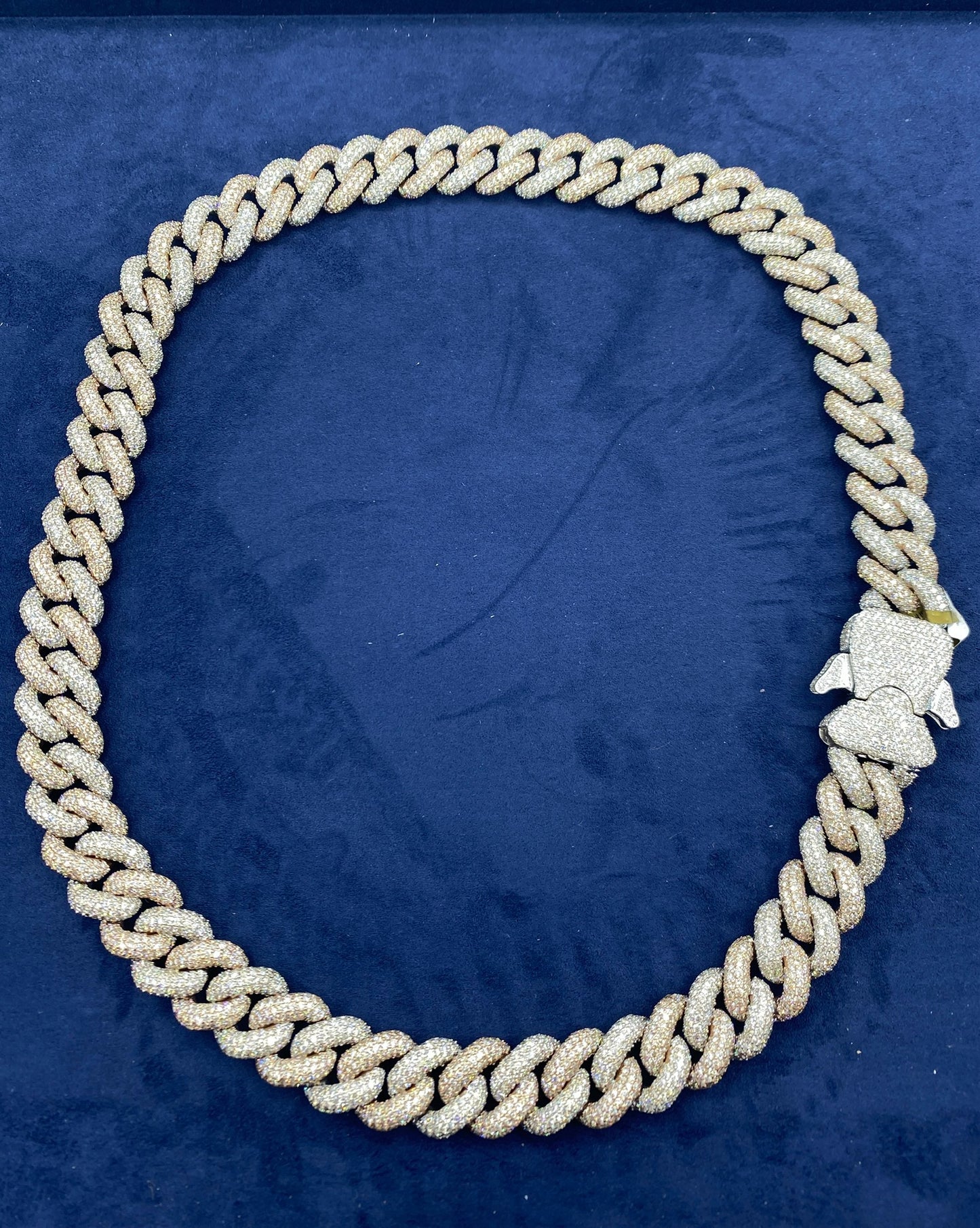 10K Gold & Diamond Two Tone Cuban Chain