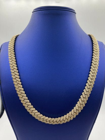 10K Diamond Gold Cuban link chain 12mm