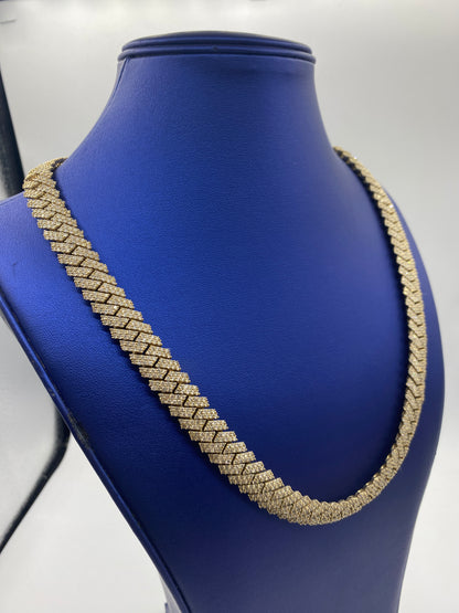 10K Diamond Gold Cuban link chain 12mm