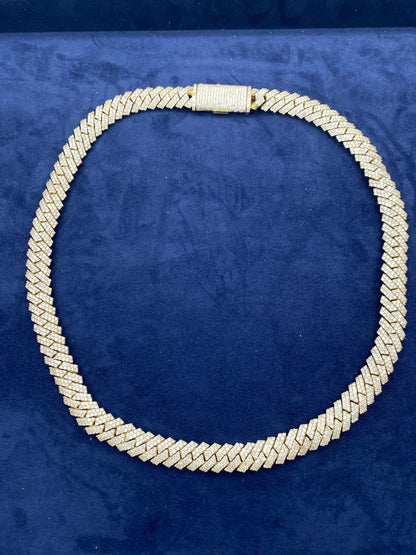 10K Diamond Gold Cuban link chain 12mm