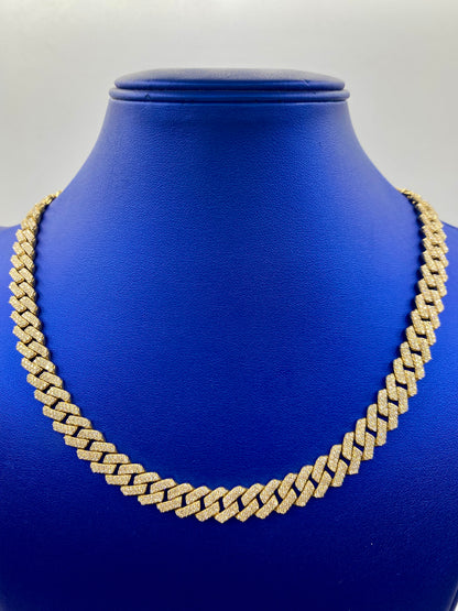 10K gold & diamonds cuban link 10mm