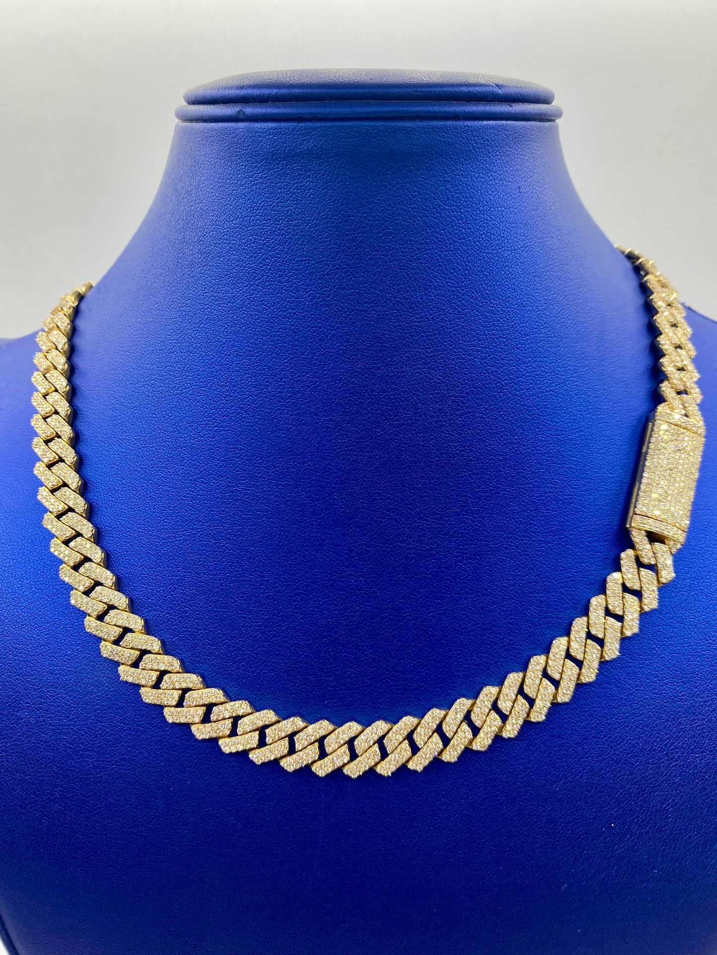 10K gold & diamonds cuban link 10mm