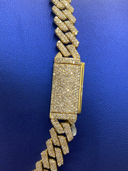 10K gold & diamonds cuban link 10mm