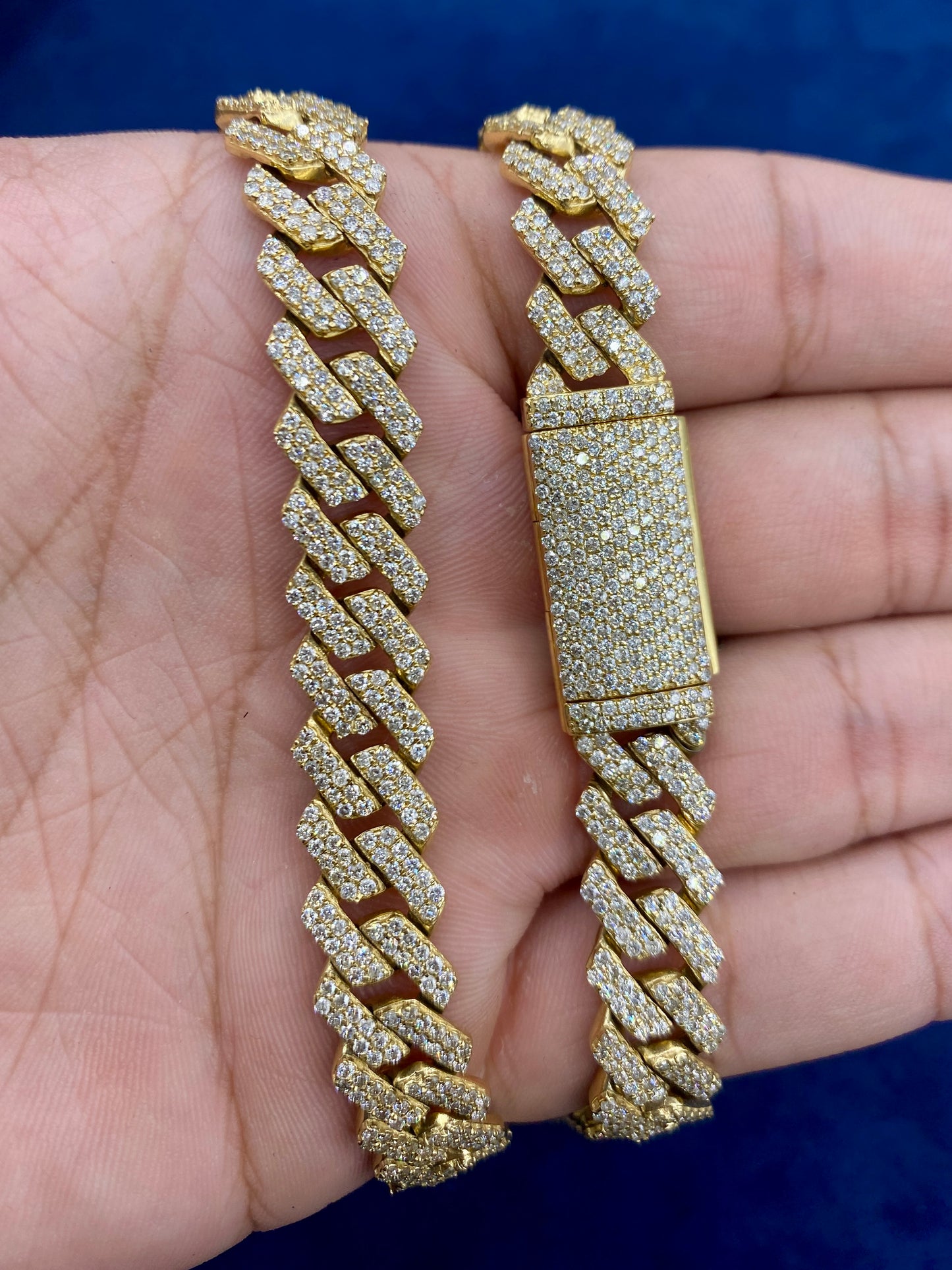 10K gold & diamonds cuban link 10mm